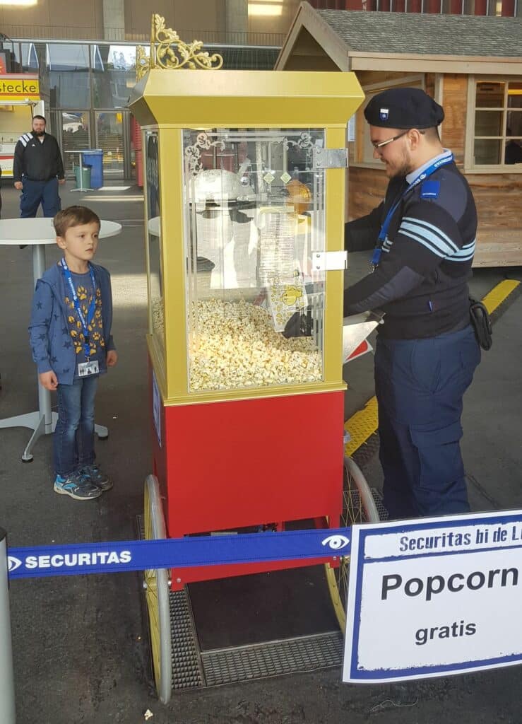 Popcorn-Wagen im Einsatz...